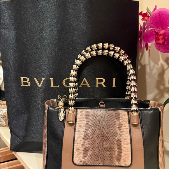 Bvlgari Serpenti Double zip leather and Python purse in great condition - Picture 2 of 13